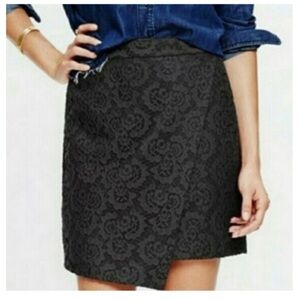 Madewell Black Lace Asymmetrical Lined Mini Skirt - size 0